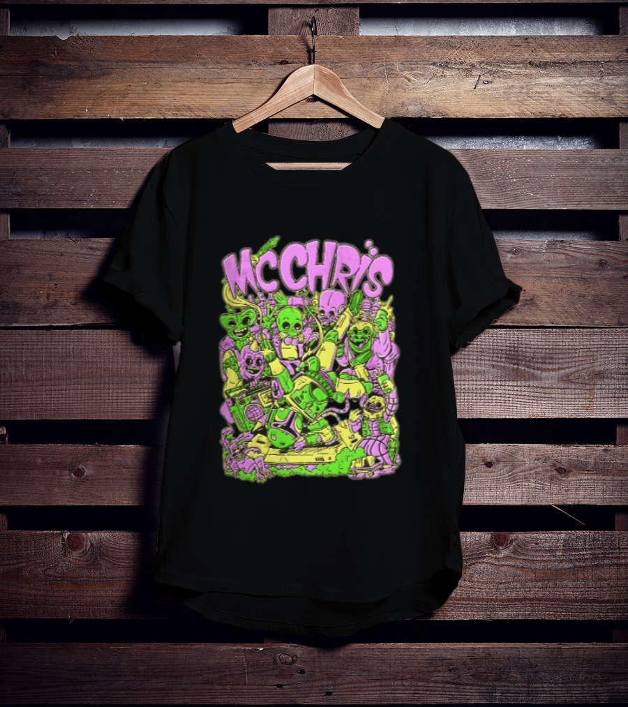 MC Chris Cartoon Characters Party Alien Boombox Fun T-Shirt