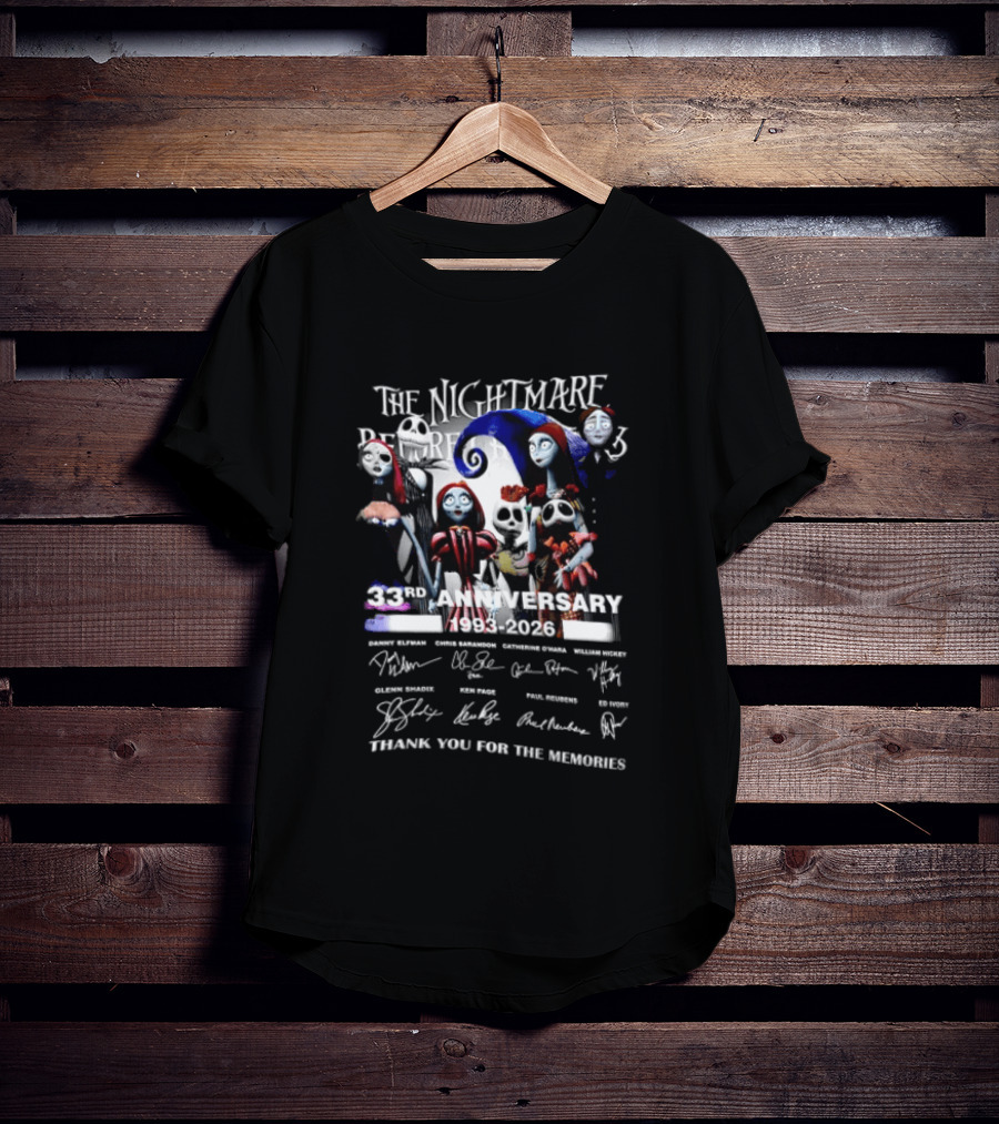 The Nightmare Before Christmas 33rd Anniversary 1993 2026 Thank You For The Memories T-Shirt
