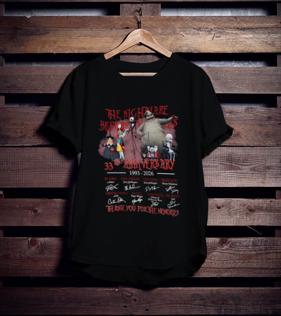 The Nightmare Before Christmas 33rd Anniversary 1993 2026 Thank You For The Memories T-Shirt