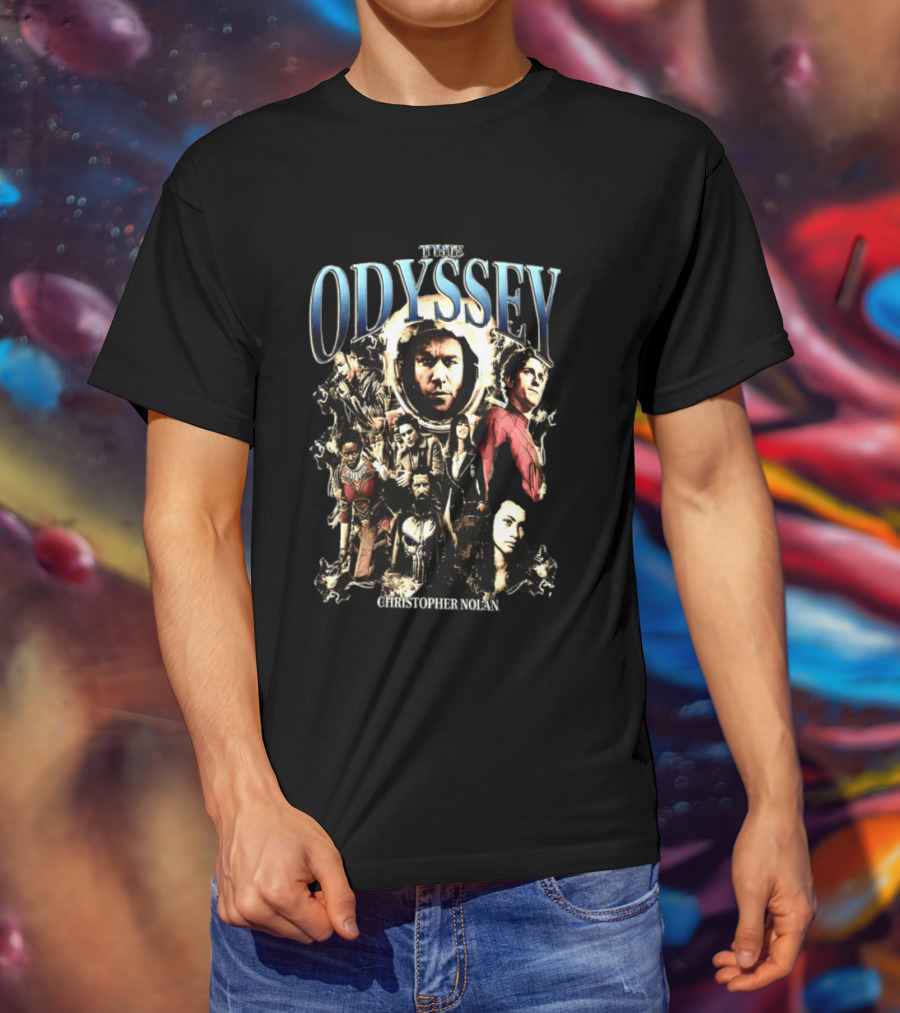 The Odyssey Christopher Nolan Sci Fi Movie Characters Collage T-Shirt
