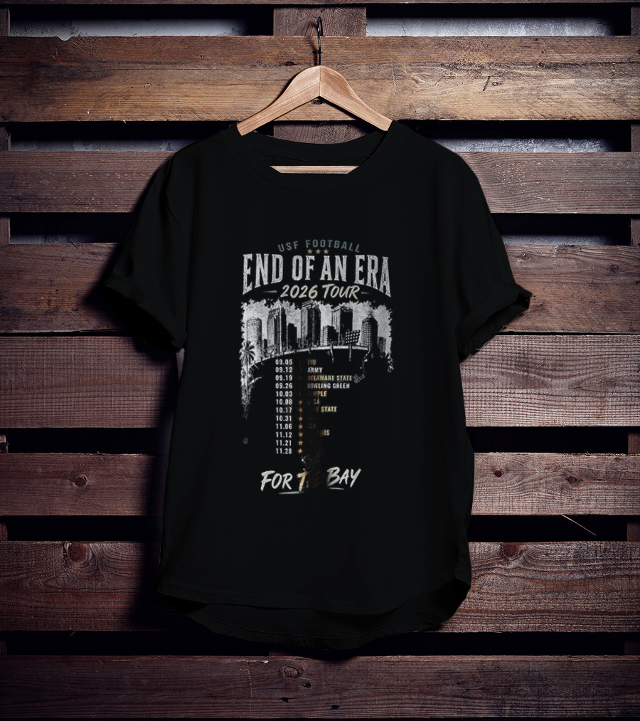 USF Bulls Football End Of An Era 2026 Tour For The Bay Final Season Dates T-Shirt