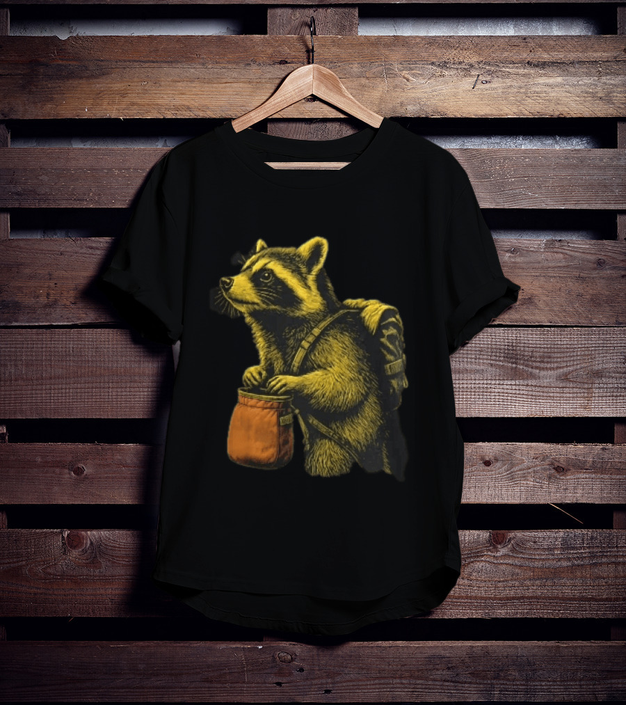 Raccoon Adventure Backpacking Chalk Bag Wildlife T-Shirt