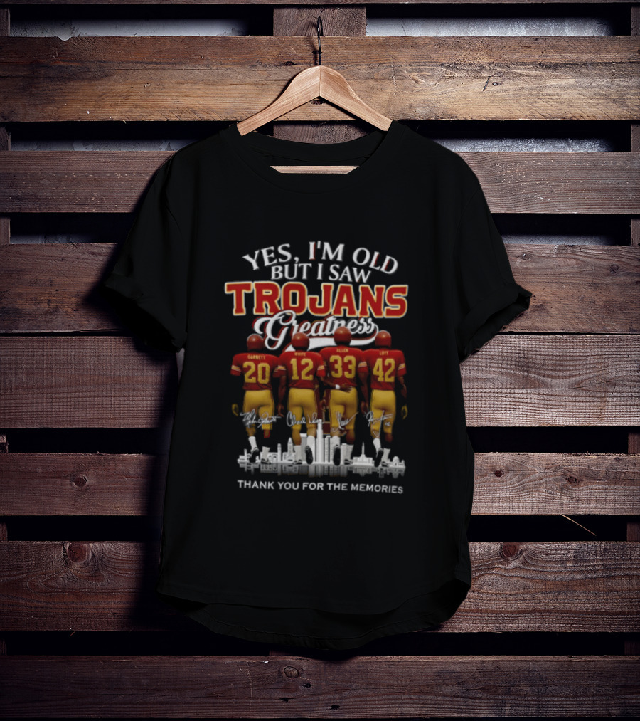 Yes I'm Old But I Saw Greatness Trojans Thank You For The Memories Garrett White Allen Loft T-Shirt