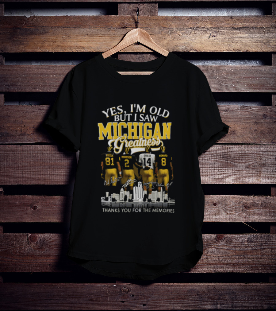 Yes I'm Old But I Saw Michigan Wolverines Greatness Charles Woodson NCAA Memories T-Shirt