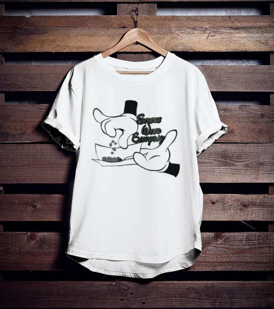 Cartoon Smoke Weed Everyday Gloved Hands Rolling Paper T-Shirt