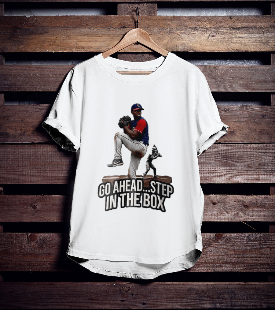 Go Ahead Step In The Box Baseball Pitcher And Batter Challenge T-Shirt