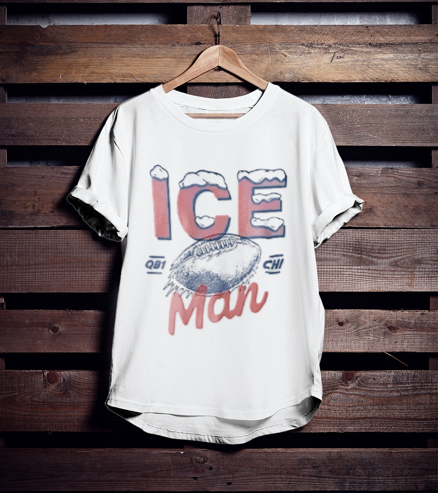 Ice Man QB1 CHI Football Sports Bold Red And Blue T-Shirt