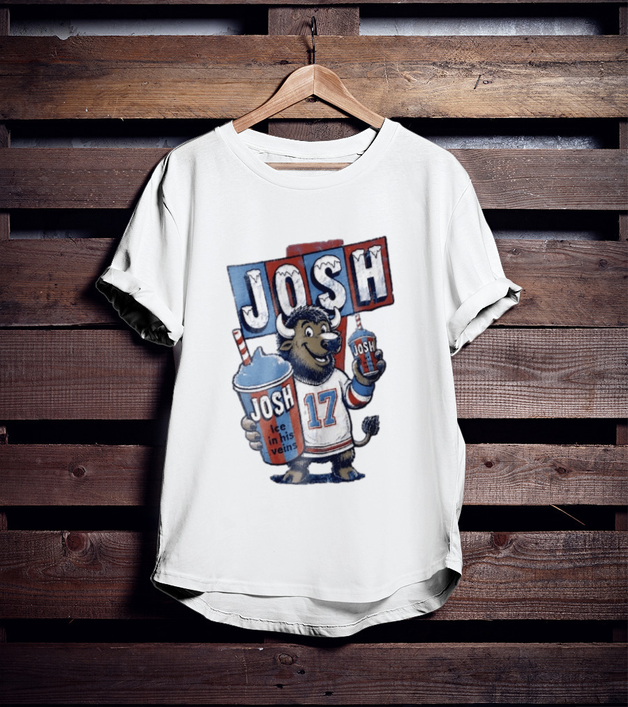 Josh 17 Ice In His Veins Buffalo Drinking Slushy T-Shirt