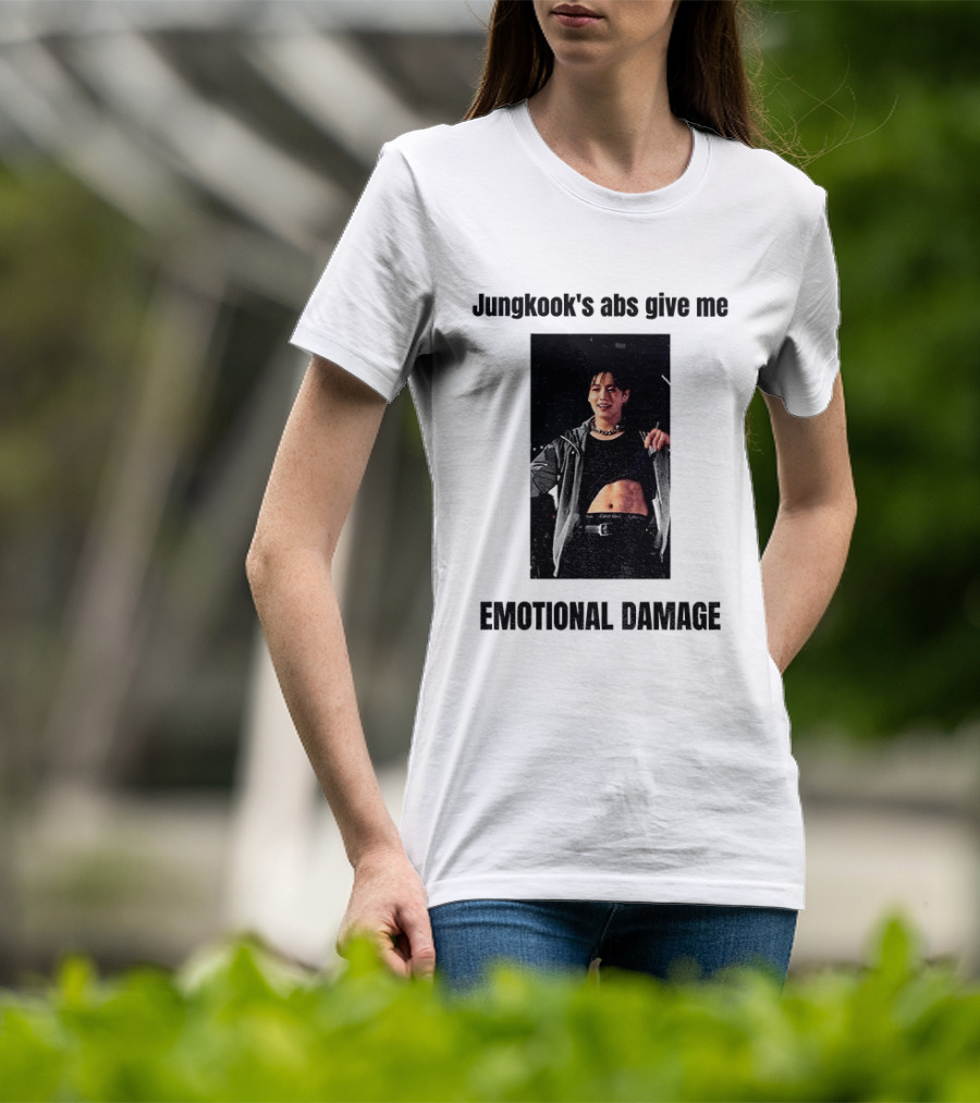 Jungkook's Abs Give Me Emotional Damage Fandom Trend T-Shirt
