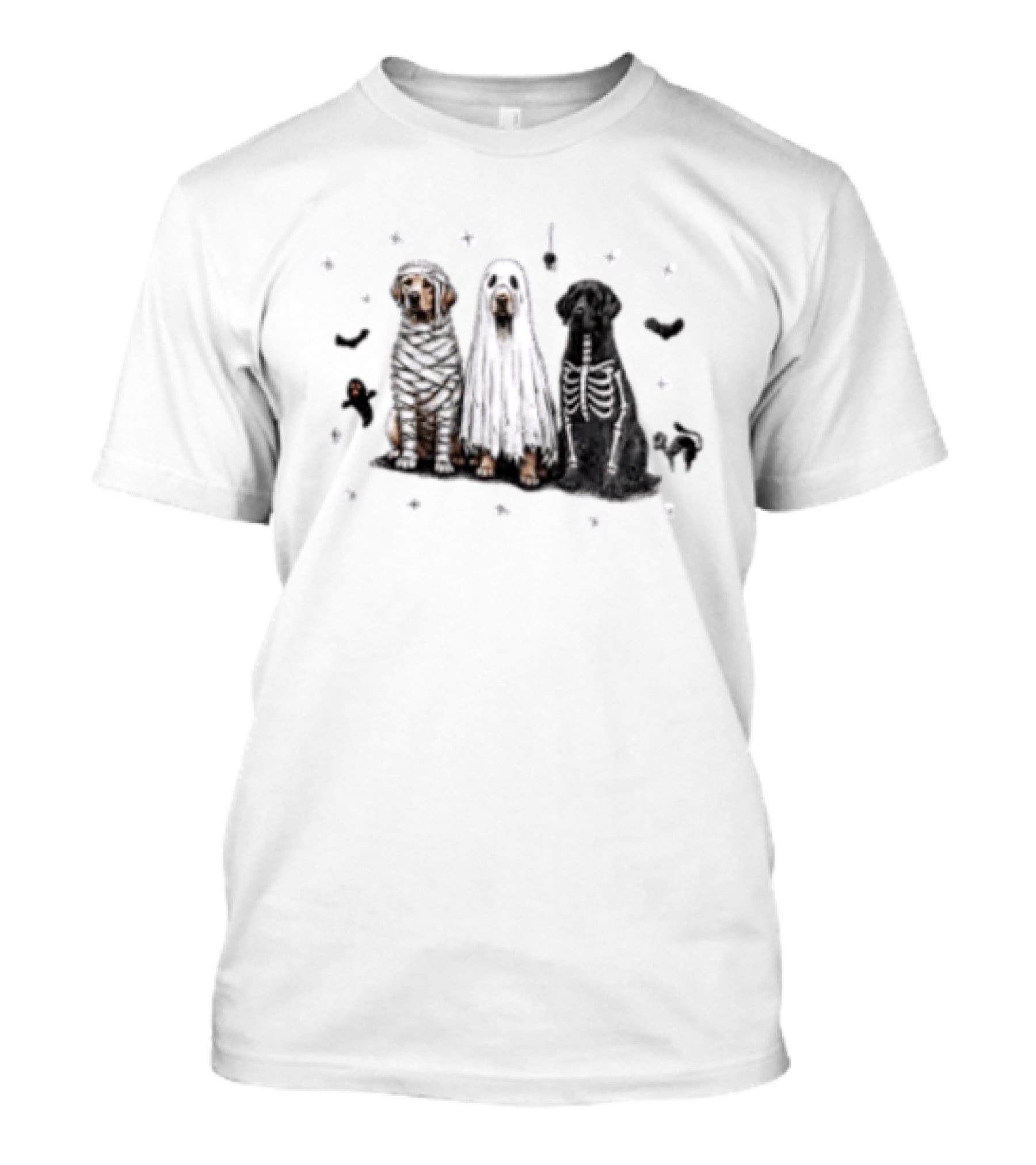Labrador Retriever Mummy Ghost Skeleton Halloween Costume Dogs T-Shirt