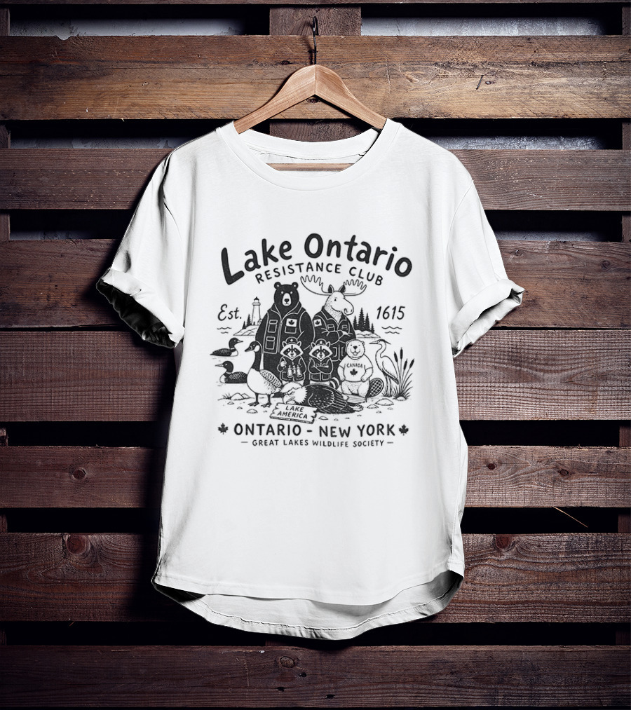 Lake Ontario Resistance Club Ontario New York Great Lakes Wildlife Society Est 1625 T-Shirt
