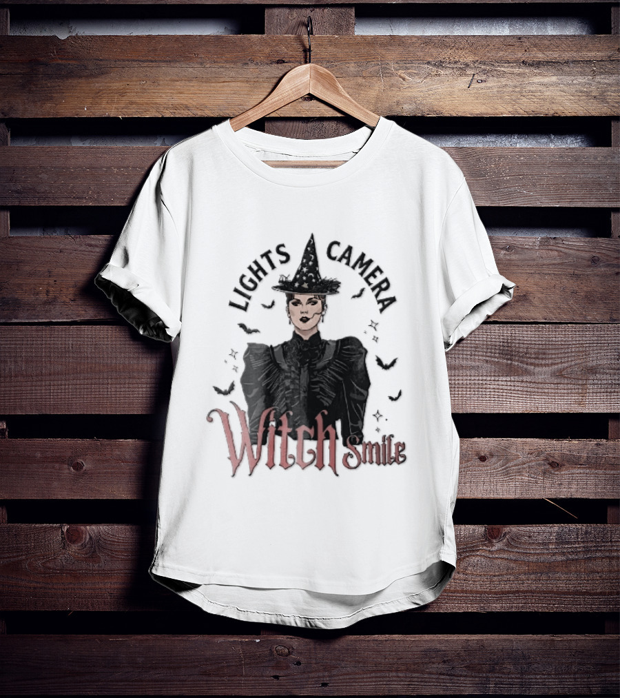 Lights Camera Witch Smile Horror Movie Halloween Magic T-Shirt