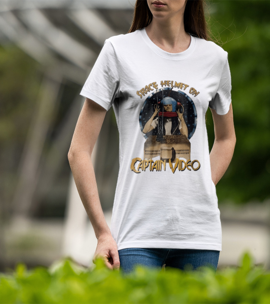 Space Helmet On Captain Video Retro Sci Fi Adventure T-Shirt