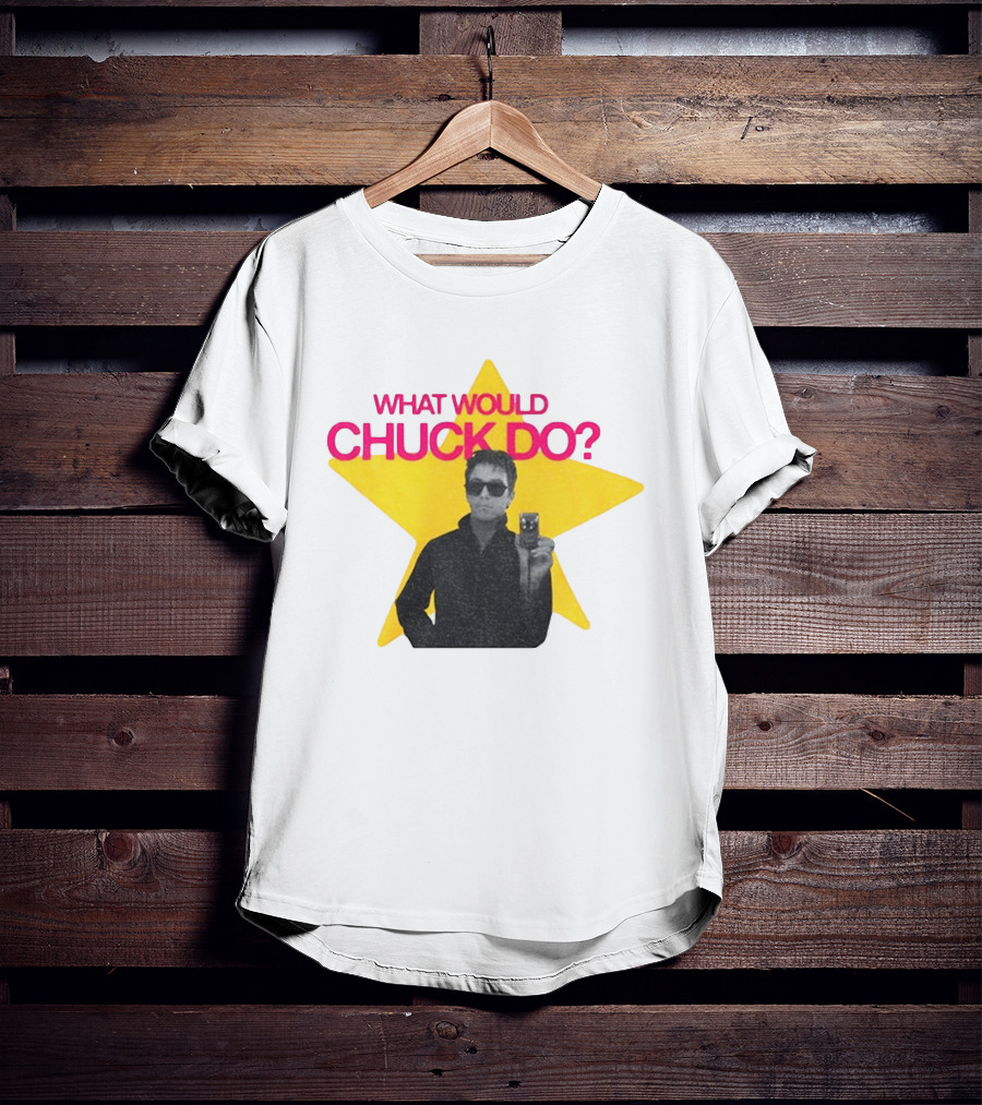 Chuck Timely And The Hourglass 90s Baby What Would Chuck Do Starburst T-Shirt