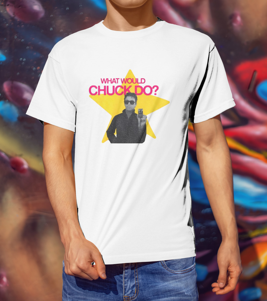 Chuck Timely And The Hourglass 90s Baby What Would Chuck Do Starburst T-Shirt