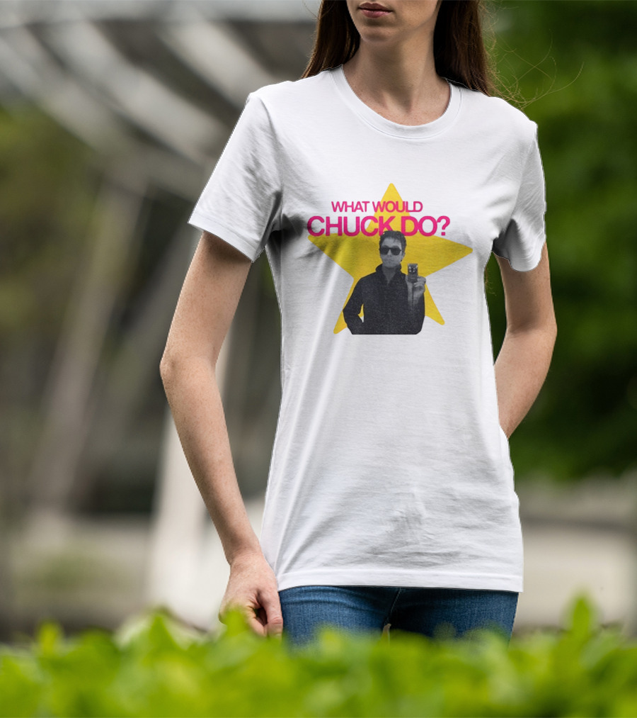 Chuck Timely And The Hourglass 90s Baby What Would Chuck Do Starburst T-Shirt