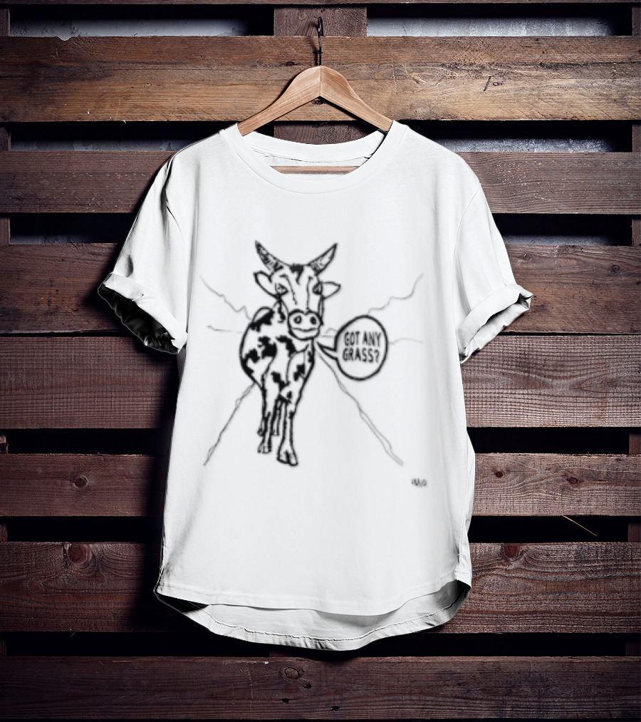 Cow Speaks Sarcasm Meme Black And White Sketch T-Shirt