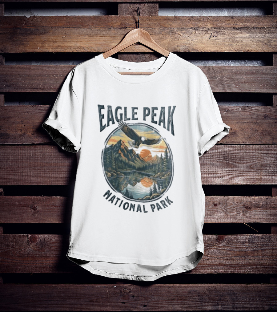 Eagle Peak National Park Eagle Mountains Lake Forest Sunset T-Shirt