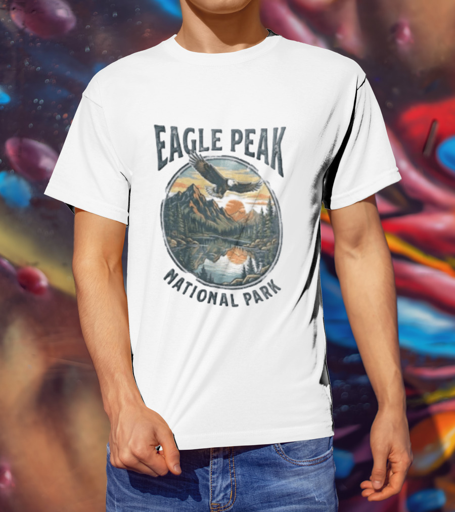 Eagle Peak National Park Eagle Mountains Lake Forest Sunset T-Shirt