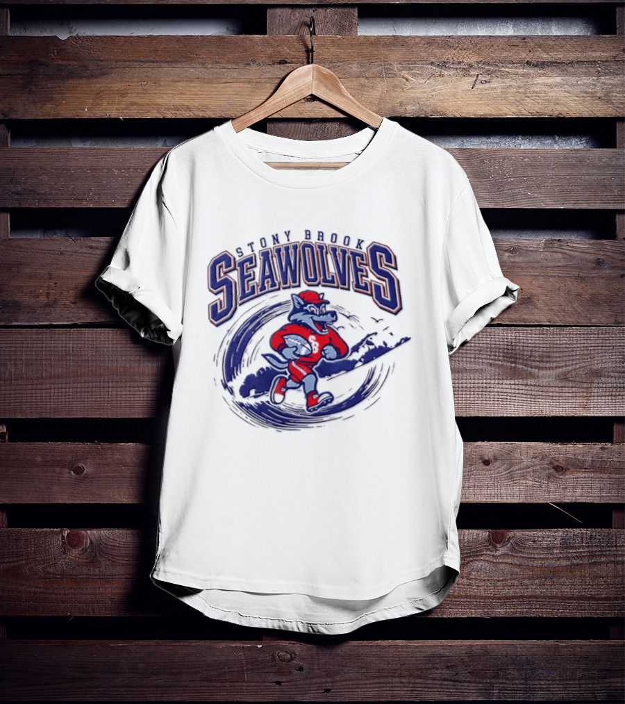 Stony Brook Seawolves Mascot Football Sportswear T-Shirt
