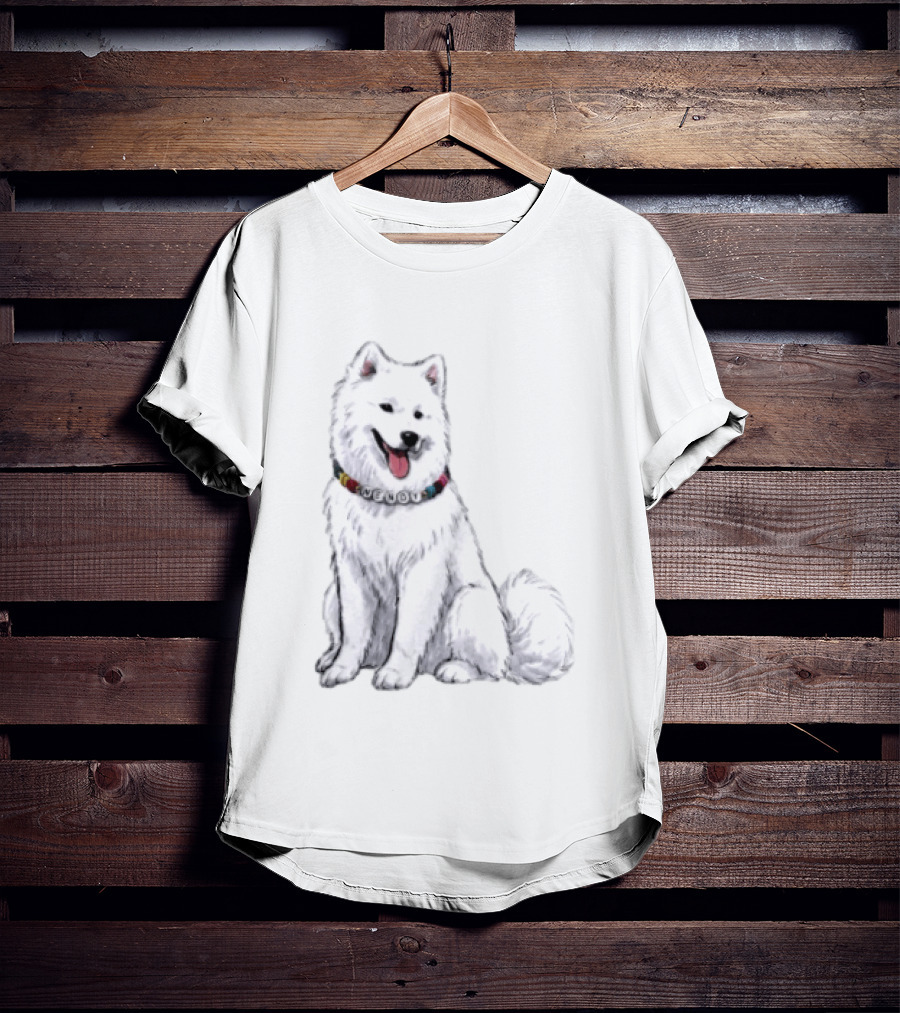Wendy Kelce Swift Dog Collar Necklace Cute Samoyed T-Shirt