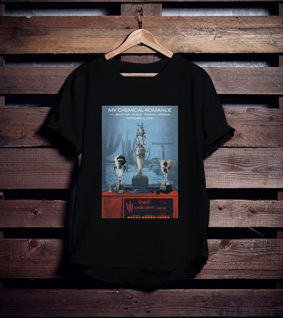 My Chemical Romance With Jimmy Eat World Phoenix Arizona September 6 2026 Trophy T-Shirt