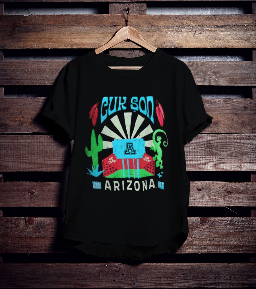 Arizona Go Cats Bear Down Cactus Lizard Desert T-Shirt