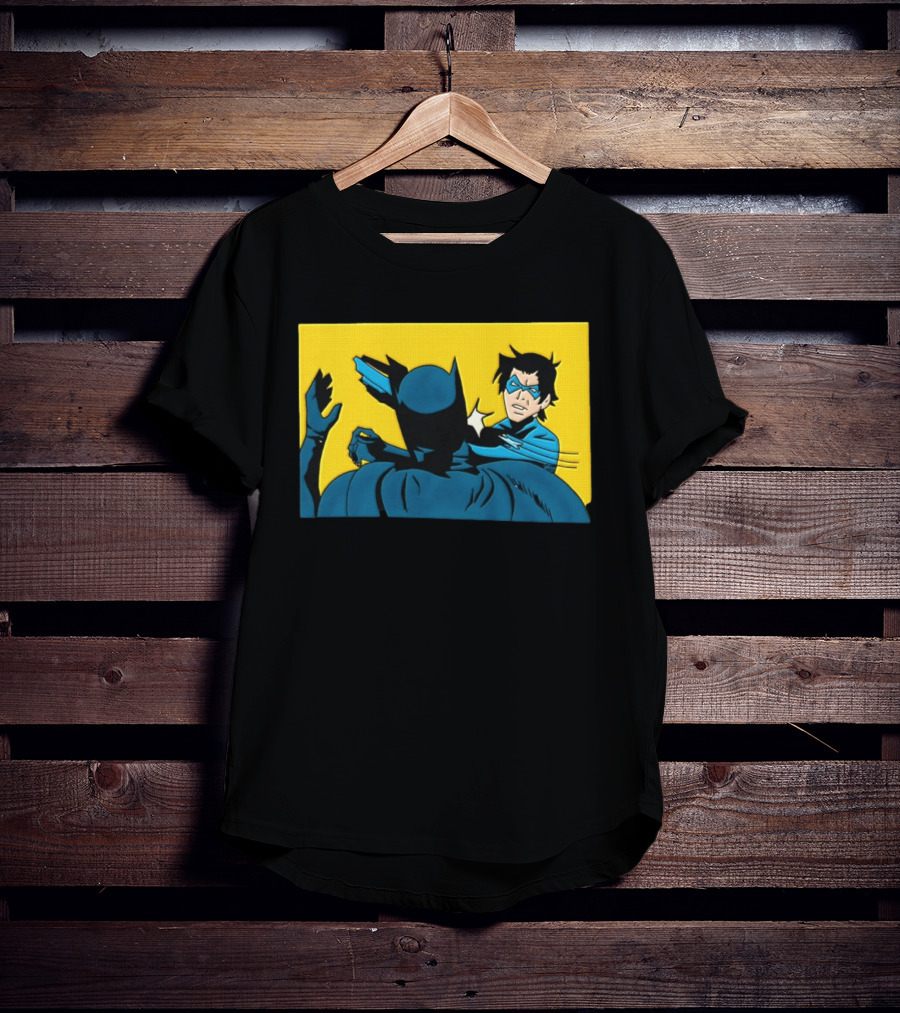 Nightwing Slapping Batman Meme Comic Panel Yellow T-Shirt