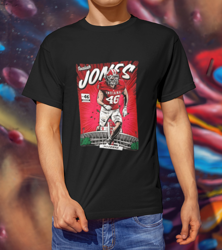 Indiana Hoosiers #46 Isaiah Jones Comic Stadium Edition T-Shirt