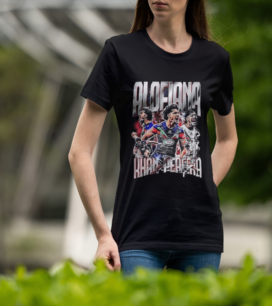 Alofiana Khan Pereira Rugby Action Collage Bootleg One New Zealand Warriors T-Shirt