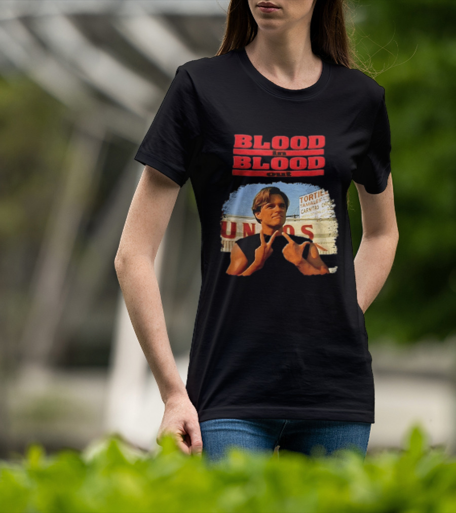 Blood In Blood Out Hand Gesture Tortillas Tamales Carnitas Image T-Shirt