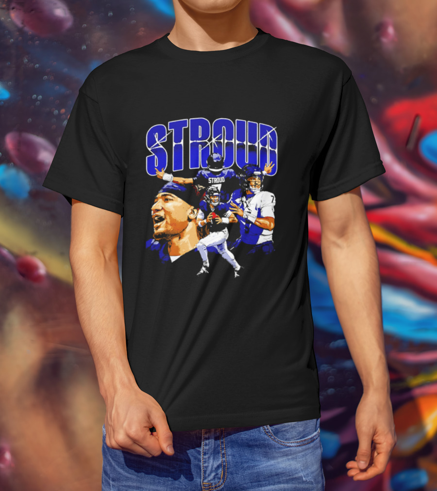 C.J. Stroud Houston Collage Football Quarterback Action And Energy T-Shirt