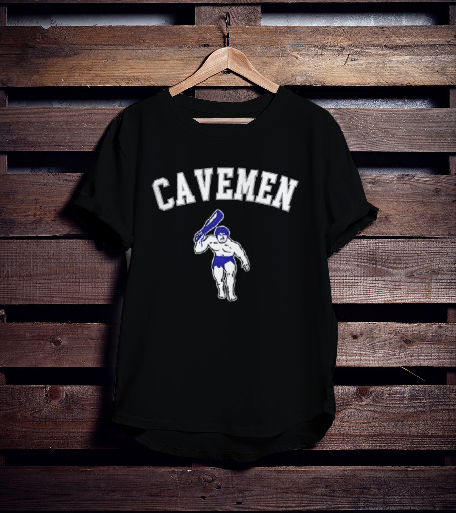 Cavemen Muscular Prehistoric Man Holding Wooden Club T-Shirt