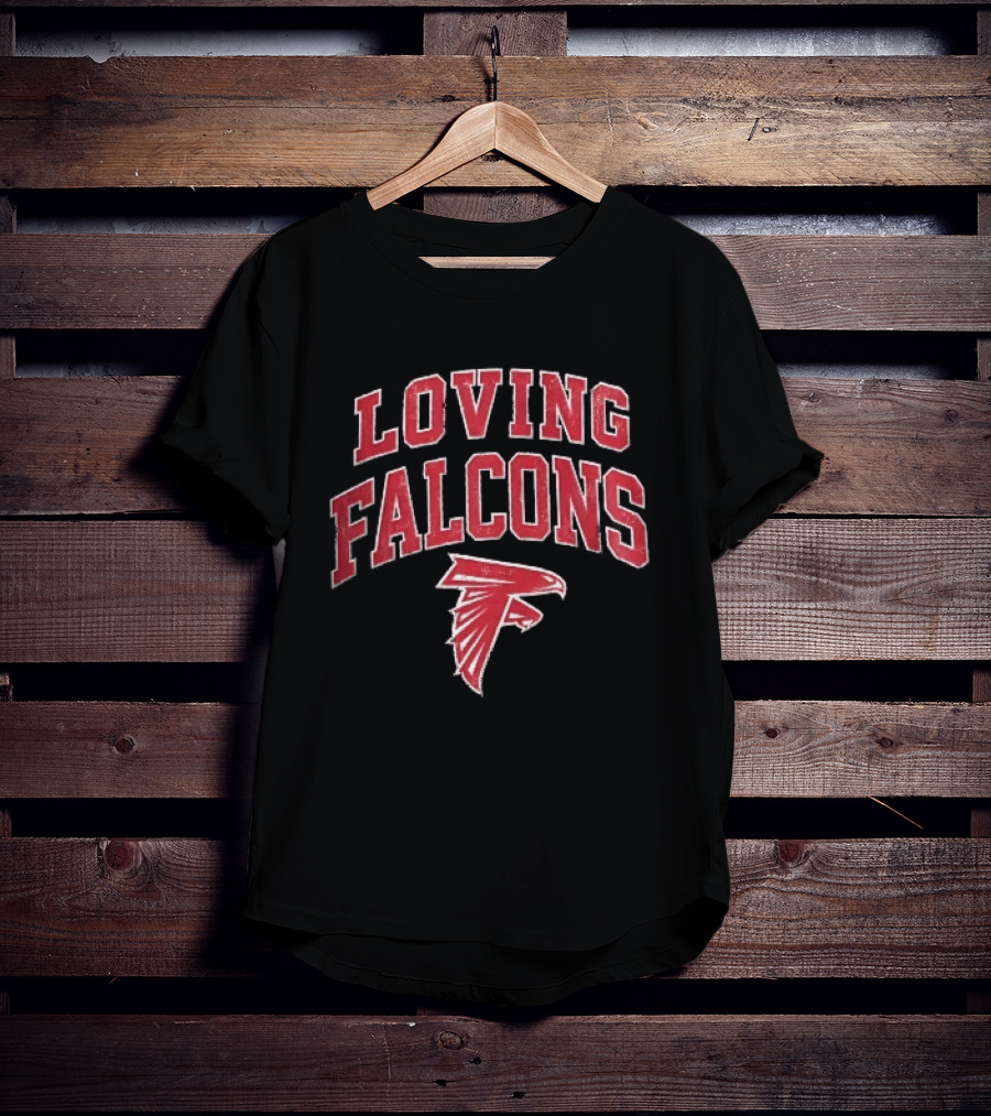 Loving Falcons Distressed Arched Varsity Bird T-Shirt