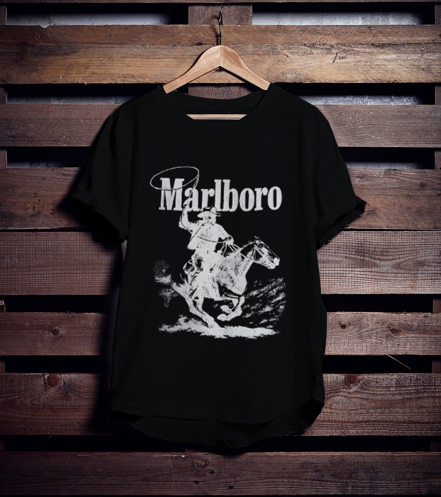 Marlboro Cowboy Riding Horse Spinning Lasso T-Shirt