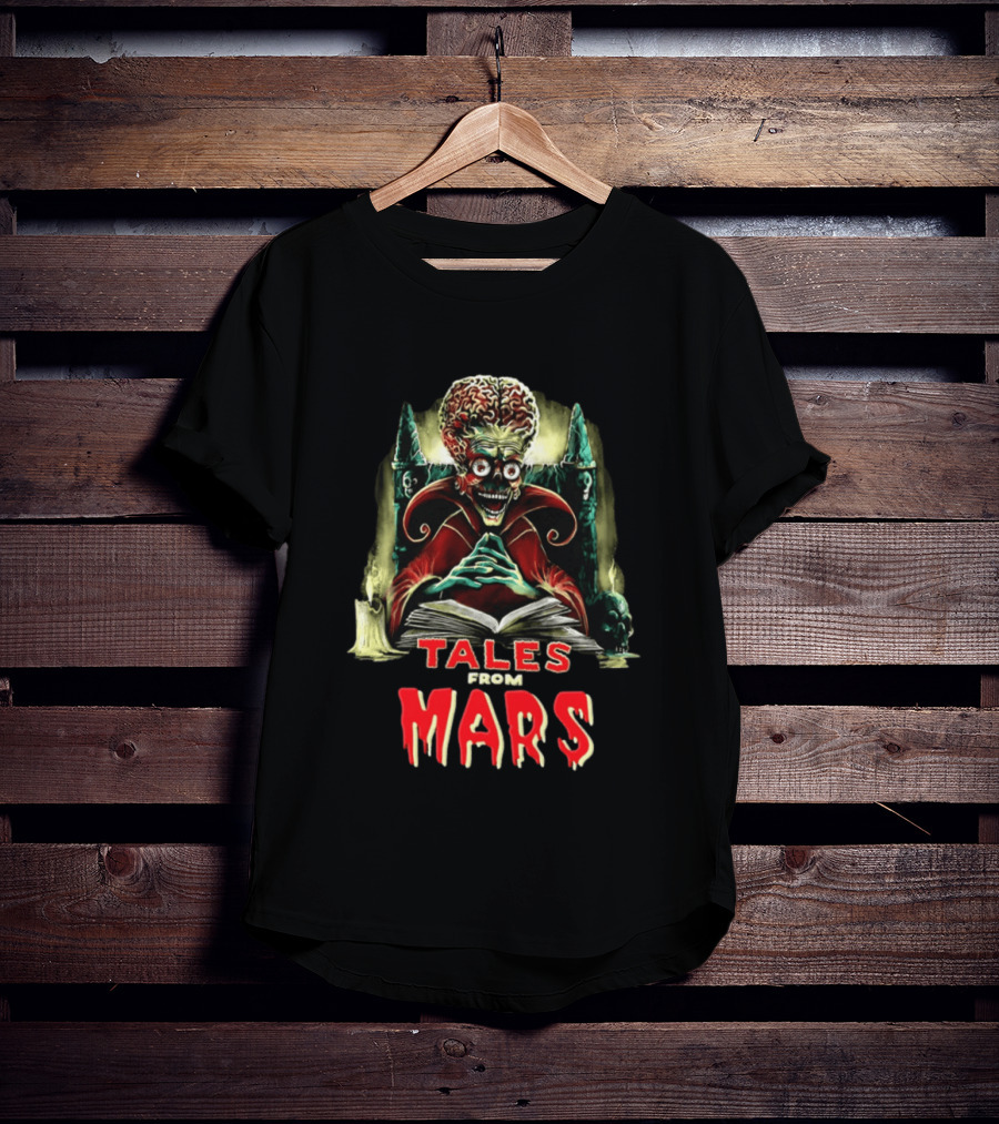 Mars Attacks Tales From Mars Alien Reading Book T-Shirt