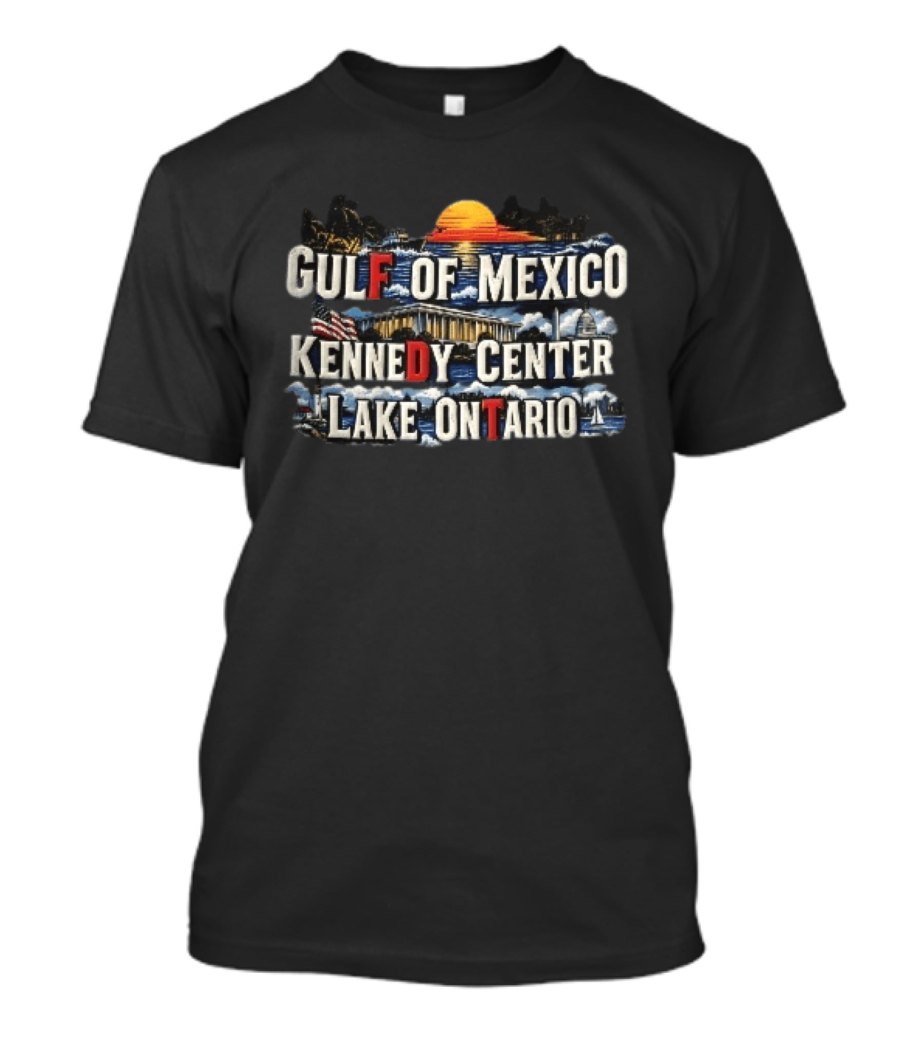 Gulf Of Mexico Sunset Kennedy Center Lake Ontario US Capitol Lighthouse T-Shirt