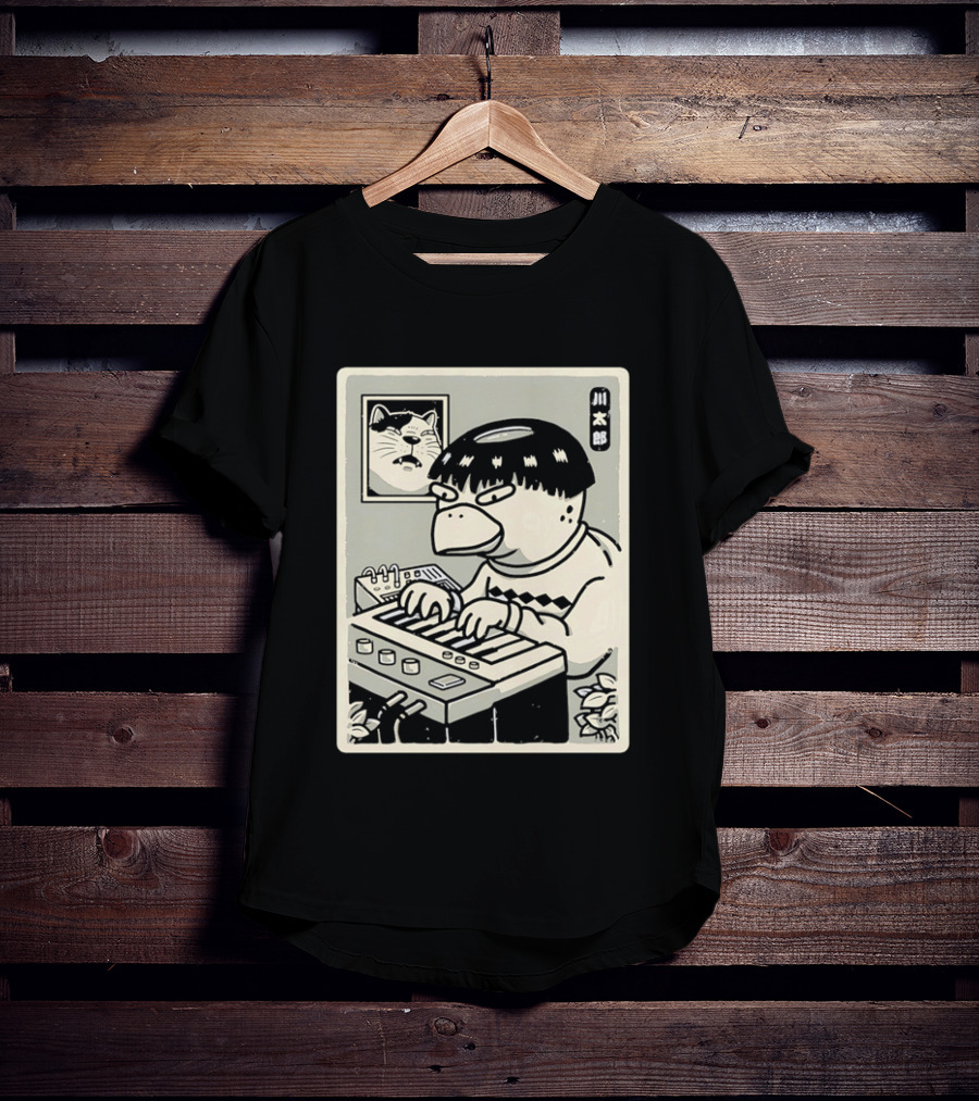 Yokai Synths Kappa Playing Keyboard Japanese Monster T-Shirt
