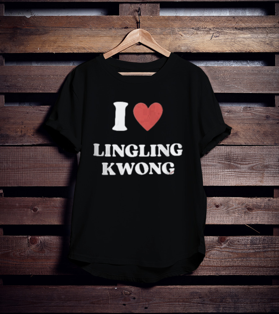 I Love Lingling Kwong Red Heart White Black T-Shirt