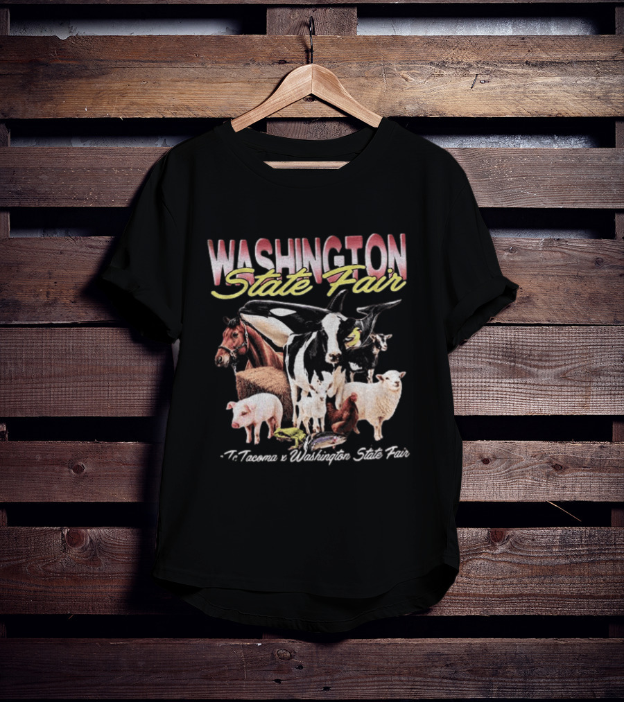 Washington State Fair Puyallup Tacoma Orca Cow Horse Sheep Pig Chicken Goat Frog Fish T-Shirt