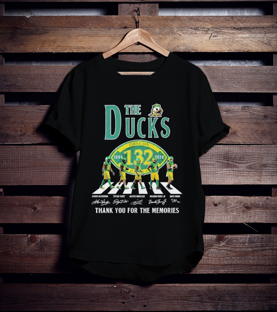 Oregon Ducks 132nd Anniversary 1894 2026 Abbey Road Thank You For The Memories T-Shirt