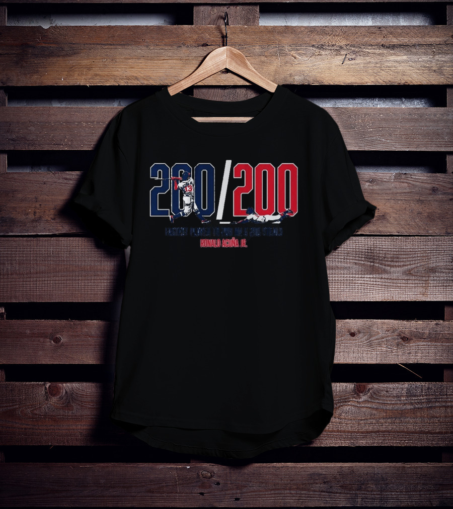 200/200 Fastest Player 200 HR 200 Steals Ronald Acuña Jr. T-Shirt