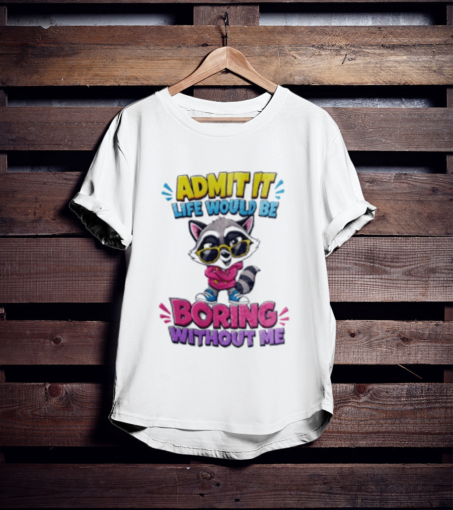 Admit It Life Would Be Boring Without Me Raccoon With Sunglasses T-Shirt