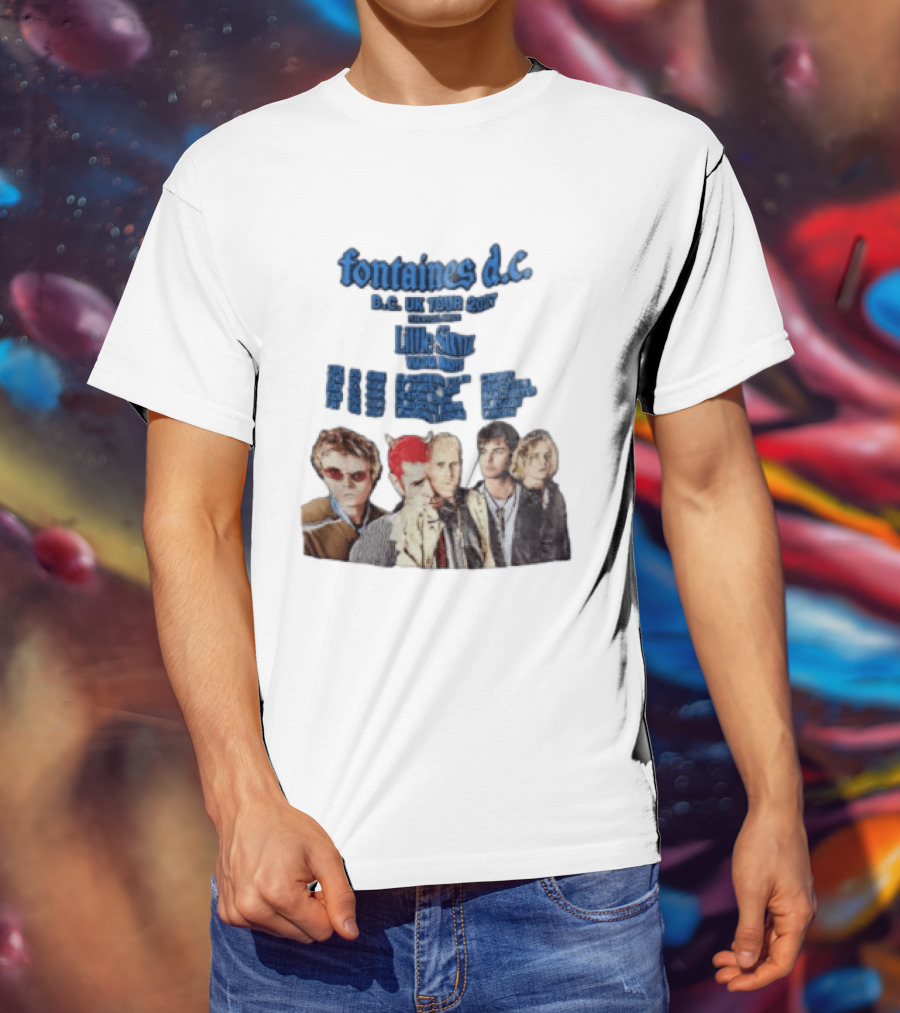 Fontaines D.C. UK Tour 2027 Summer Headline Tour Blue T-Shirt