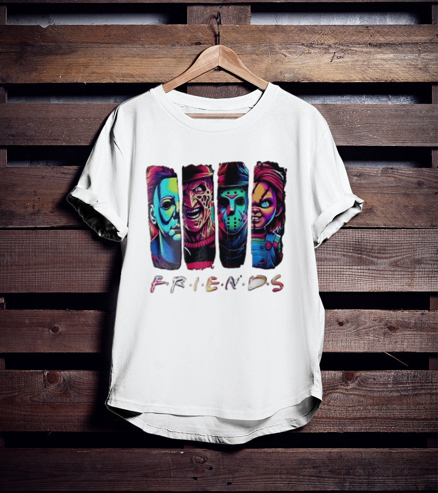 Friends Horror Michael Freddy Jason Chucky Multicolored T-Shirt