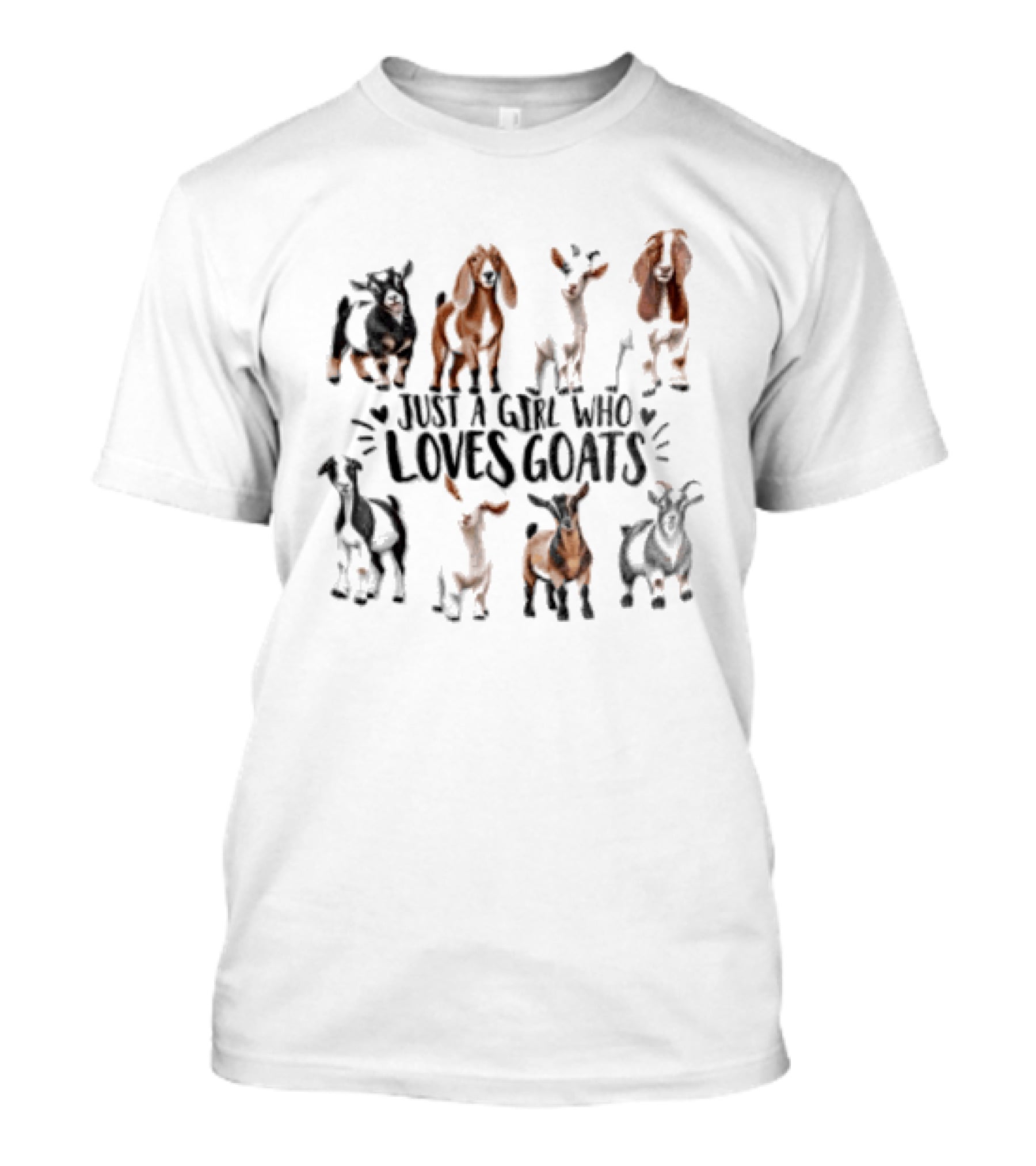 Just A Girl Who Loves Goats With Cute Goat Illustrations T-Shirt