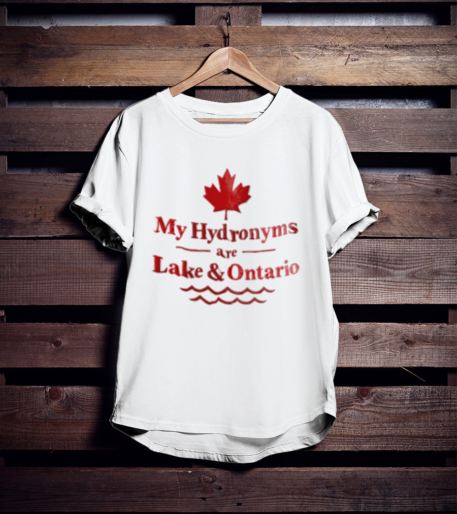 My Hydronyms Are Lake And Ontario Maple Leaf Waves T-Shirt