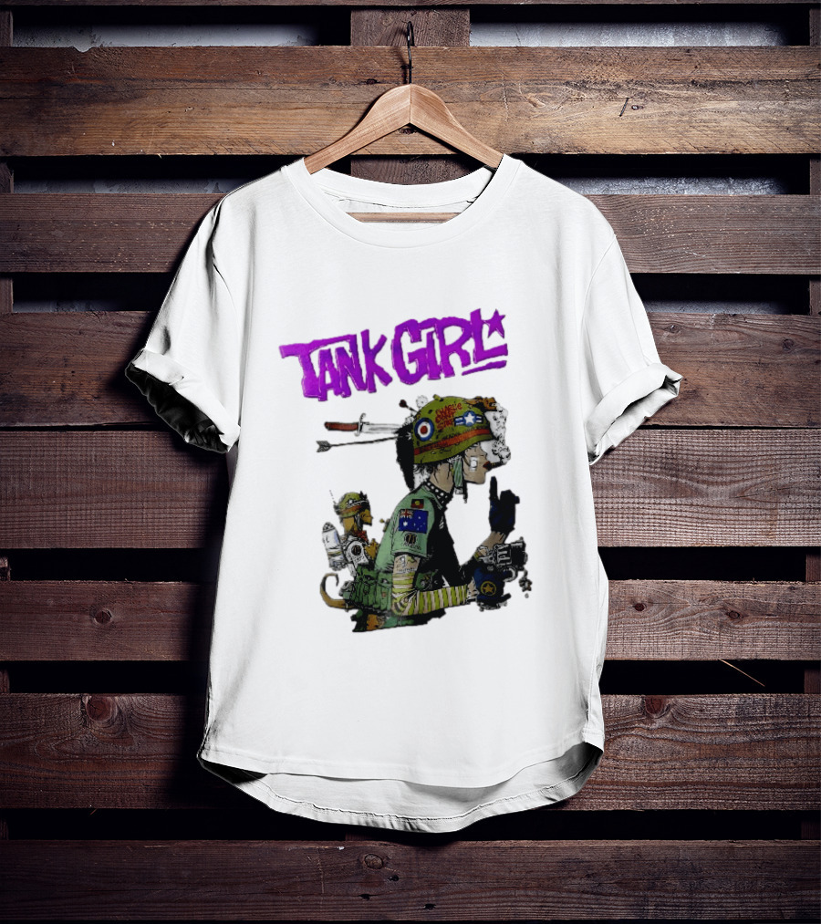 Tank Girl Charlie Dont Surf Punk Woman Helmet Gun Cigar Cartoon T-Shirt