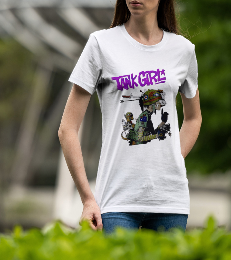 Tank Girl Charlie Dont Surf Punk Woman Helmet Gun Cigar Cartoon T-Shirt