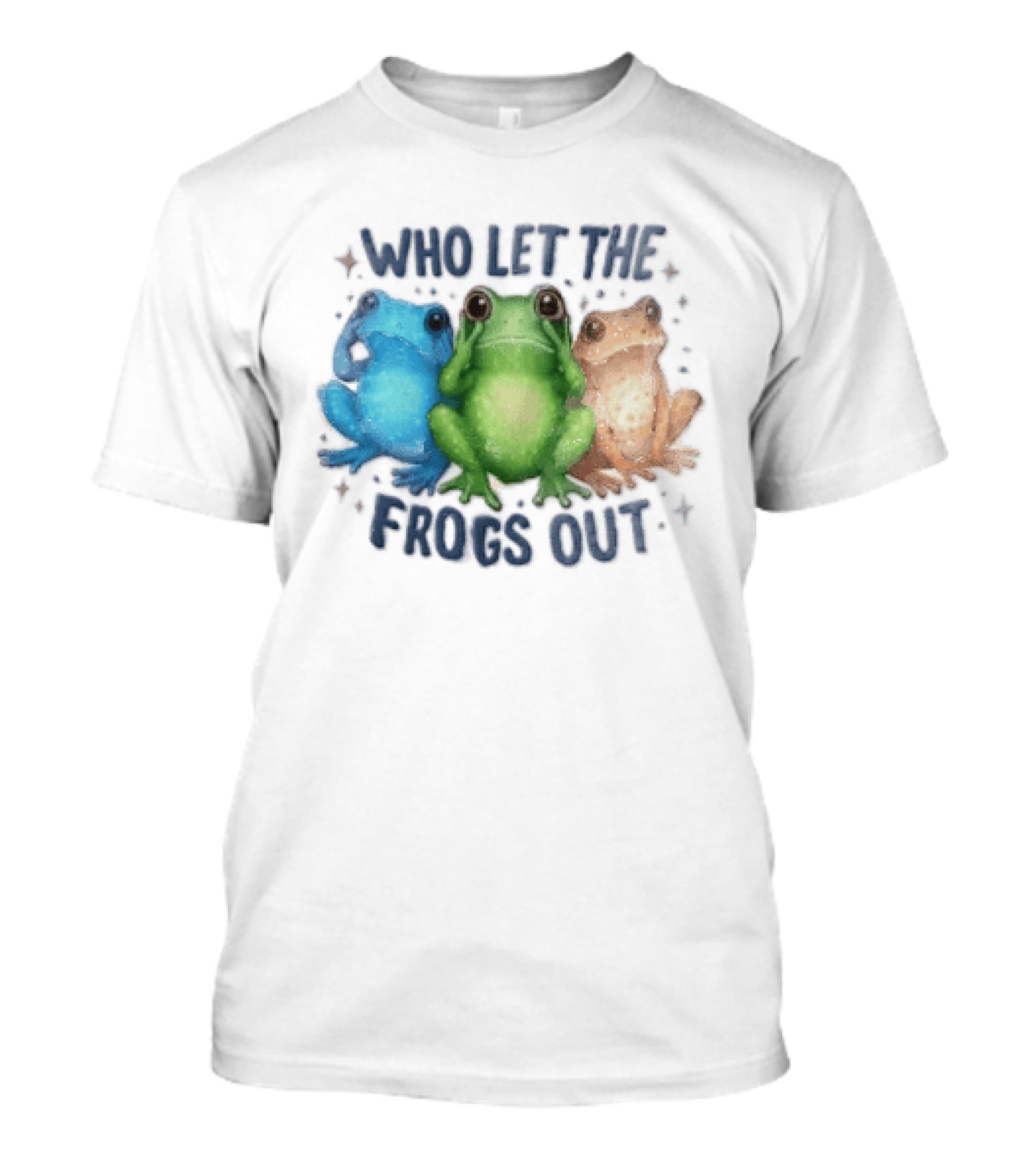 Who Let The Frogs Out Three Funny Frogs T-Shirt
